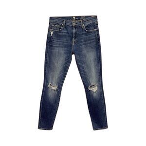 7 For All‎ Mankind The Ankle Skinny Jeans Women’s Size 29 Medium Blue Wash